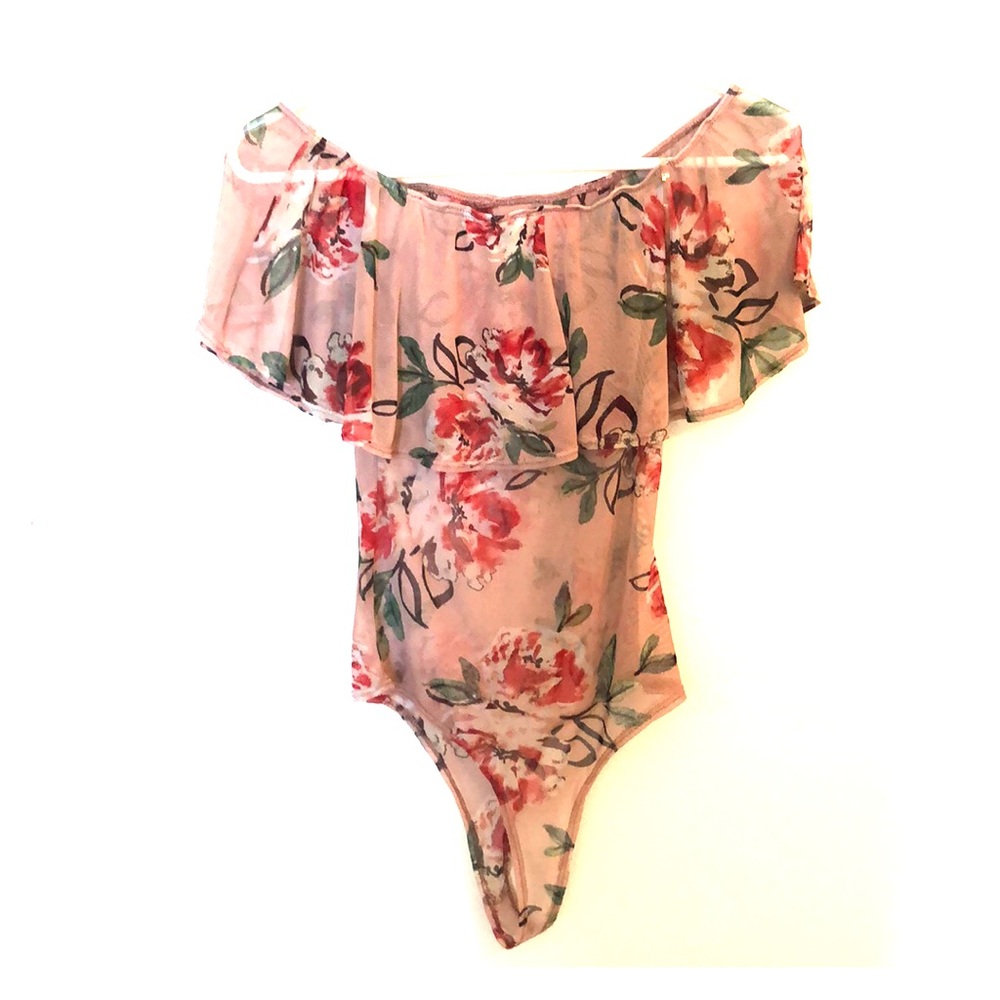 Beautiful off the shoulder floral body suit